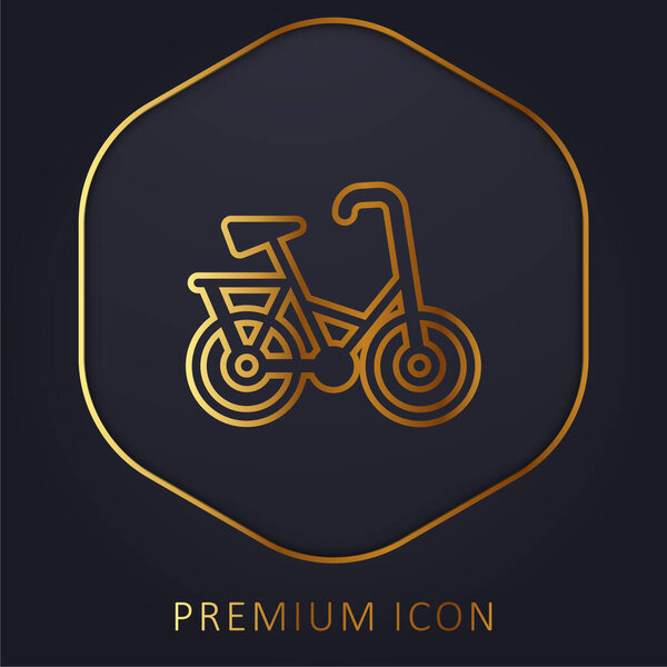 Bicycle golden line premium logo or icon
