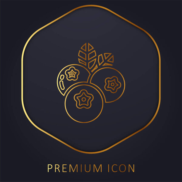 Blueberry golden line premium logo or icon