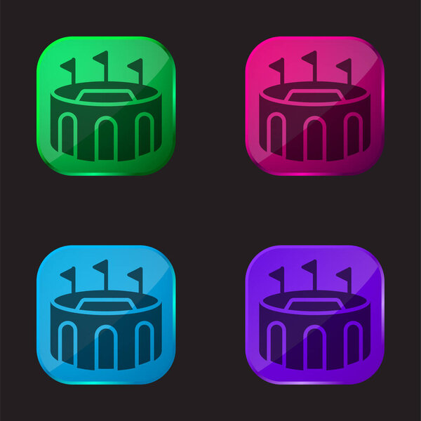 Arena four color glass button icon