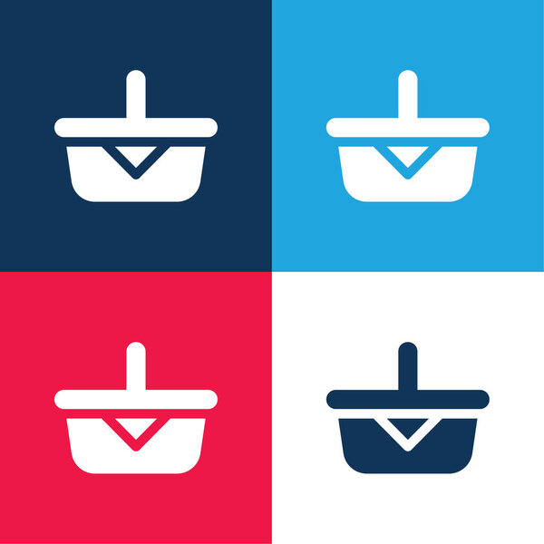 Корзина синий и красный четыре цвета минимальный набор значков