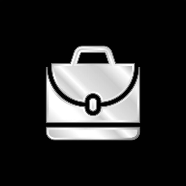 Briefcase silver plated metallic icon