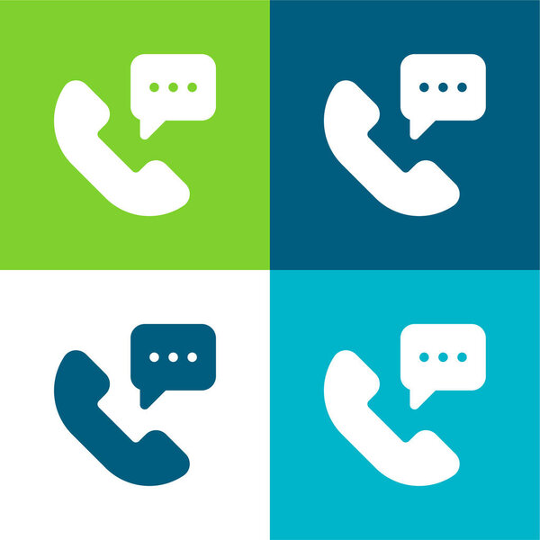 24 Hours Flat four color minimal icon set