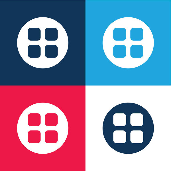 Apps blue and red four color minimal icon set