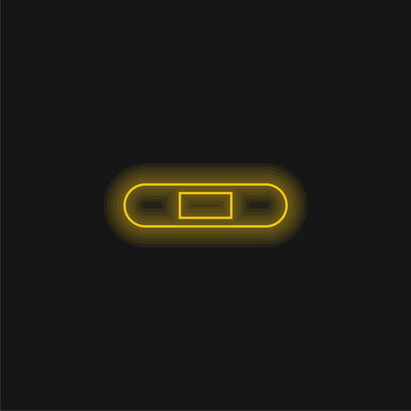 Band Aid Silhouette With White Details yellow glowing neon icon