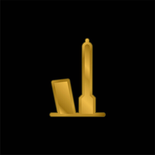 Bologna gold plated metalic icon or logo vector