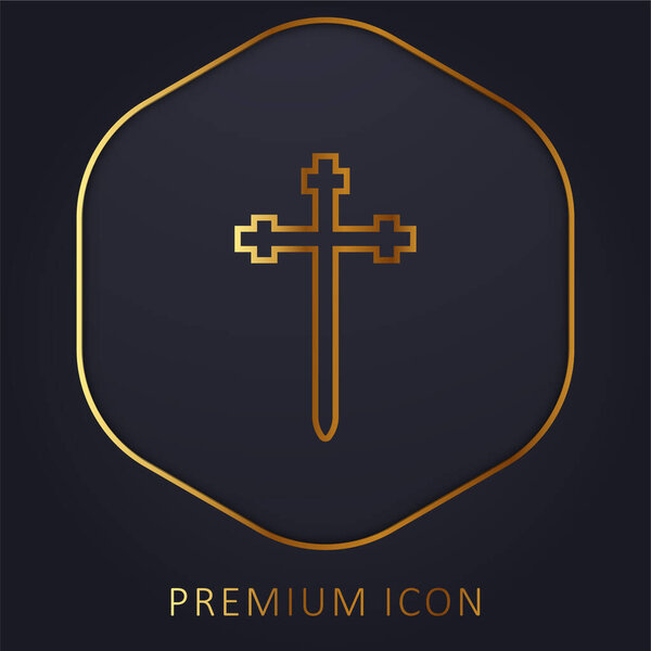 Aaronic Order Church Golden Line Premium Logo Icon — Stock Vector