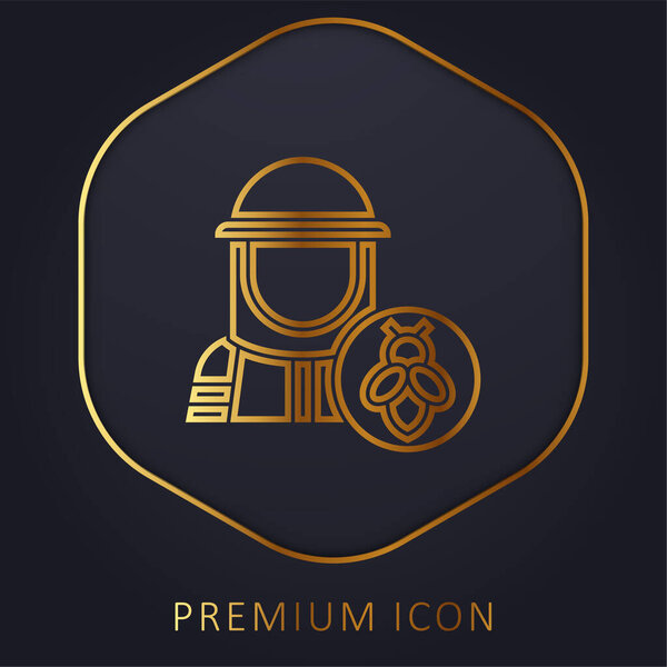 Beekeeper golden line premium logo or icon