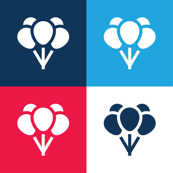 Шарики синий и красный четыре цвета минимальный набор значков