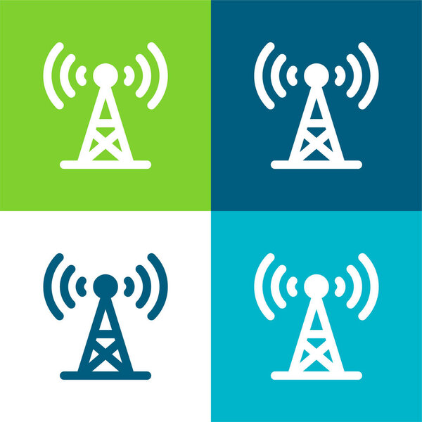 Антенна Плоский четырехцветный минимальный набор значков