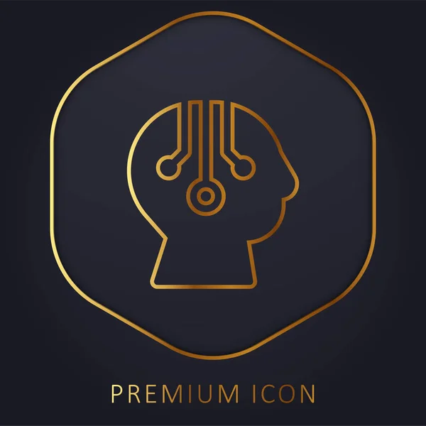 Sztuczna Inteligencja Złota Linia Logo Premium Lub Ikona — Wektor stockowy