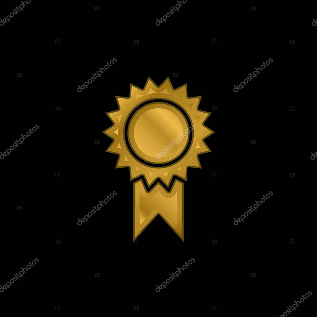 Award gold plated metalic icon or logo vector