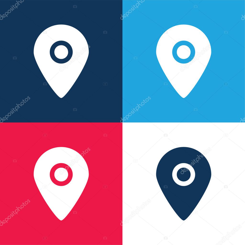 Black Placeholder For Maps blue and red four color minimal icon set
