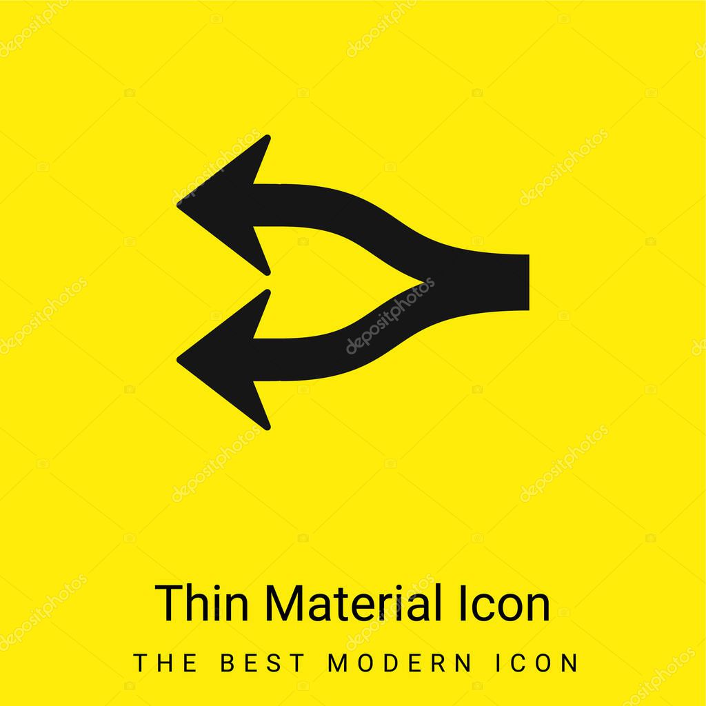 Arrow Fork minimal bright yellow material icon