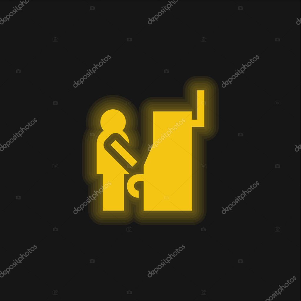 Atm yellow glowing neon icon