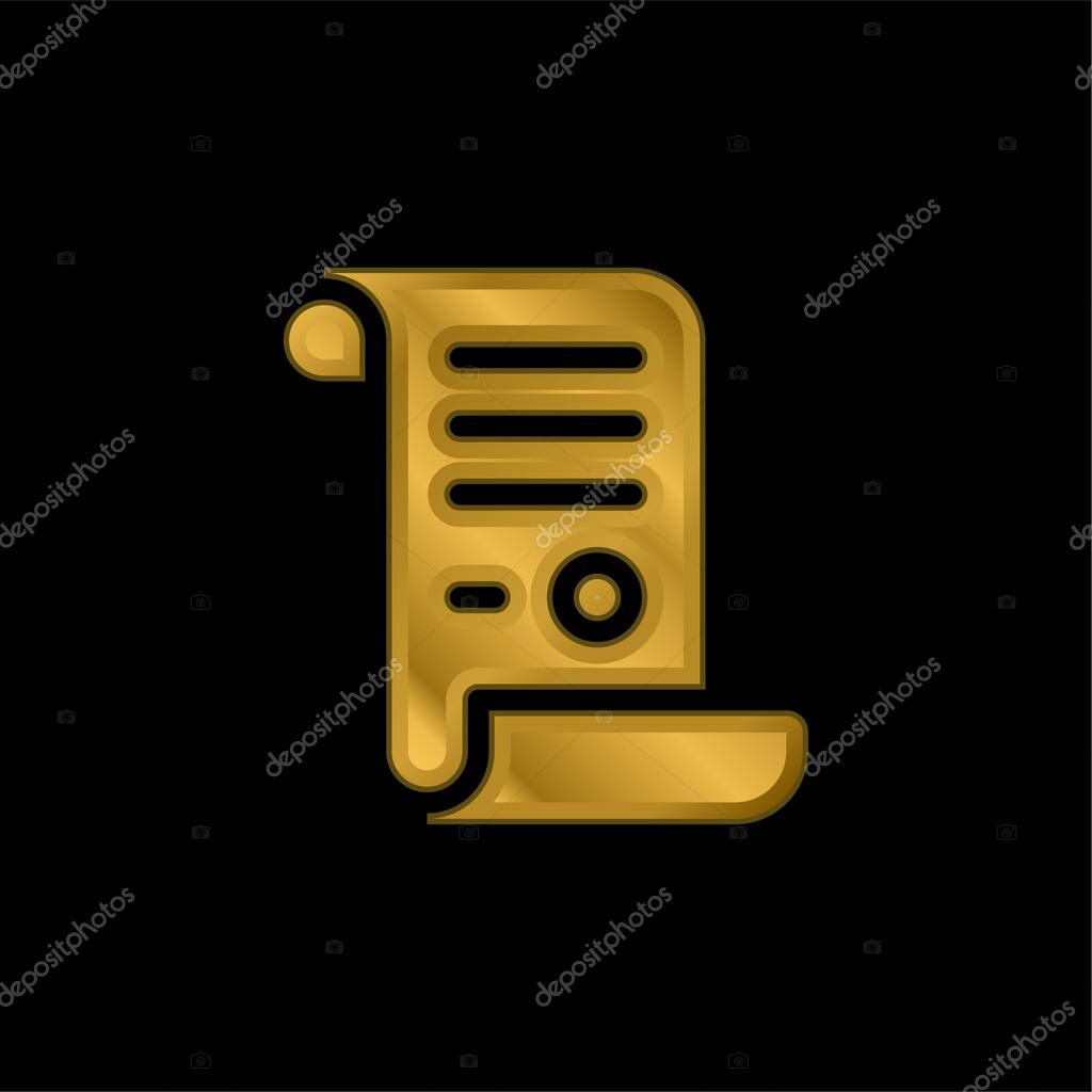Act gold plated metalic icon or logo vector