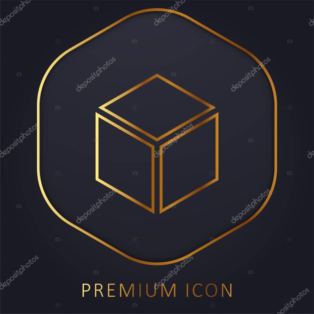 3d golden line premium logo or icon