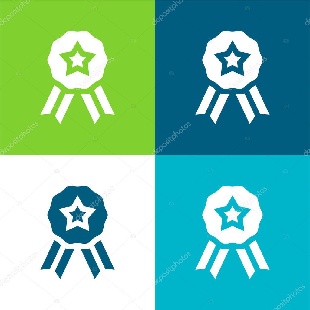 Badge Flat four color minimal icon set