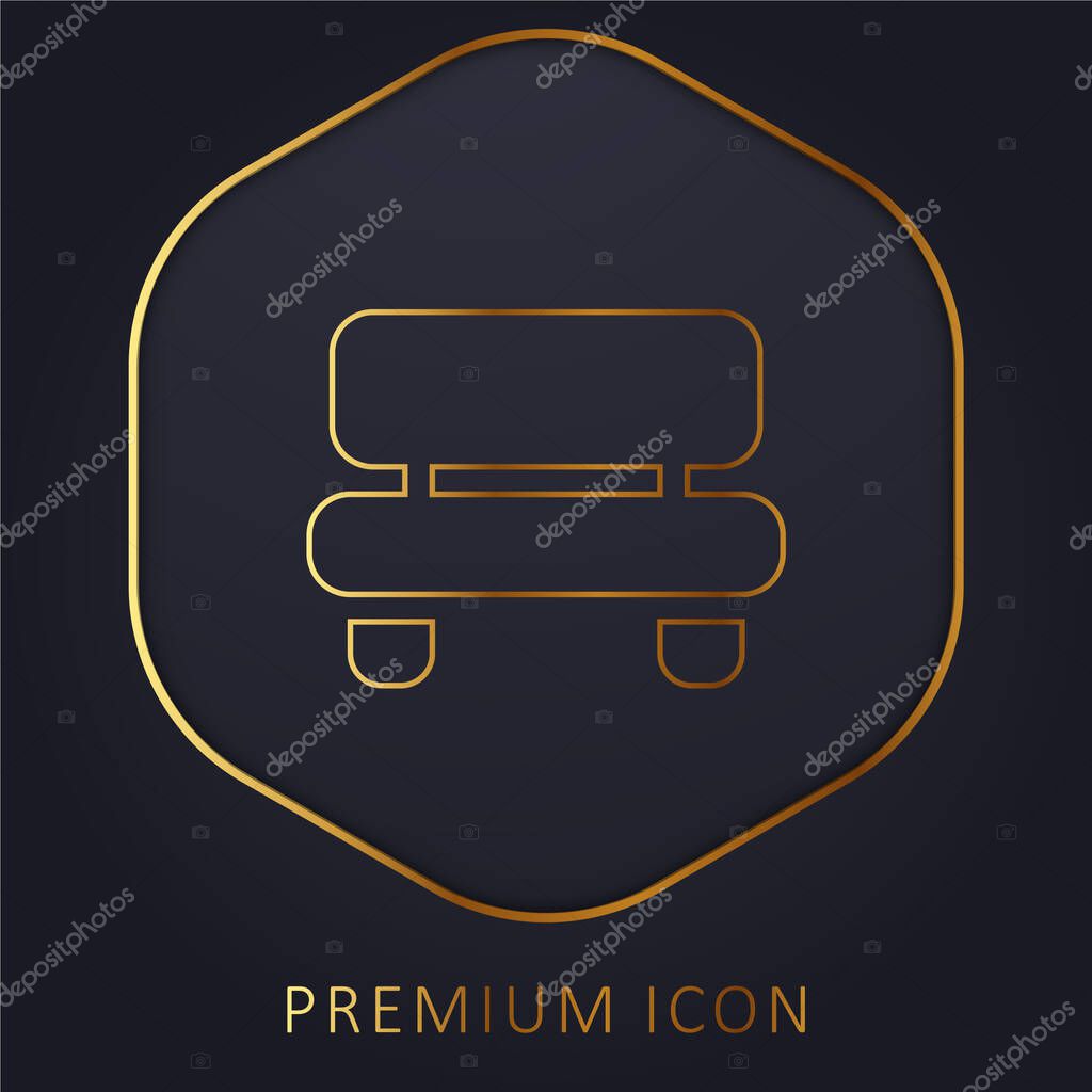 Bench golden line premium logo or icon