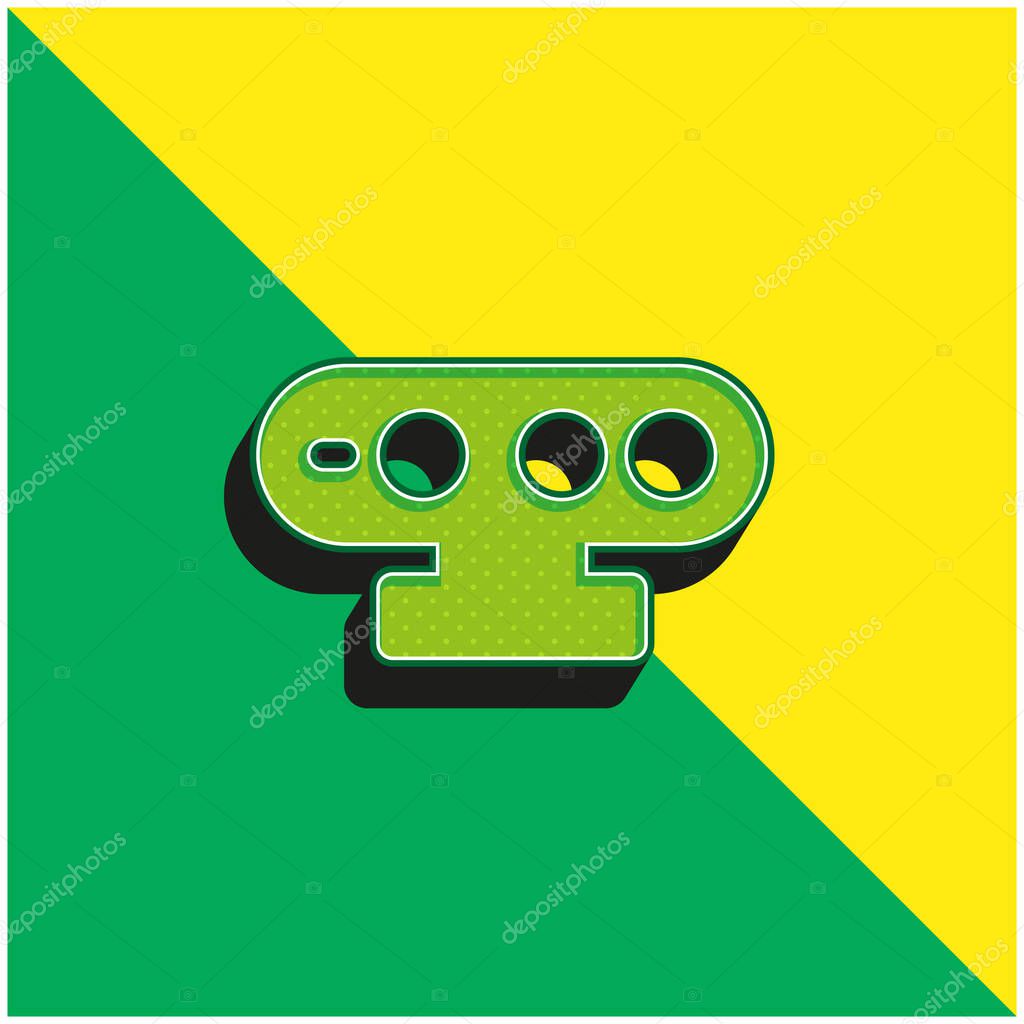 3d Sensor Green and yellow modern 3d vector icon logo