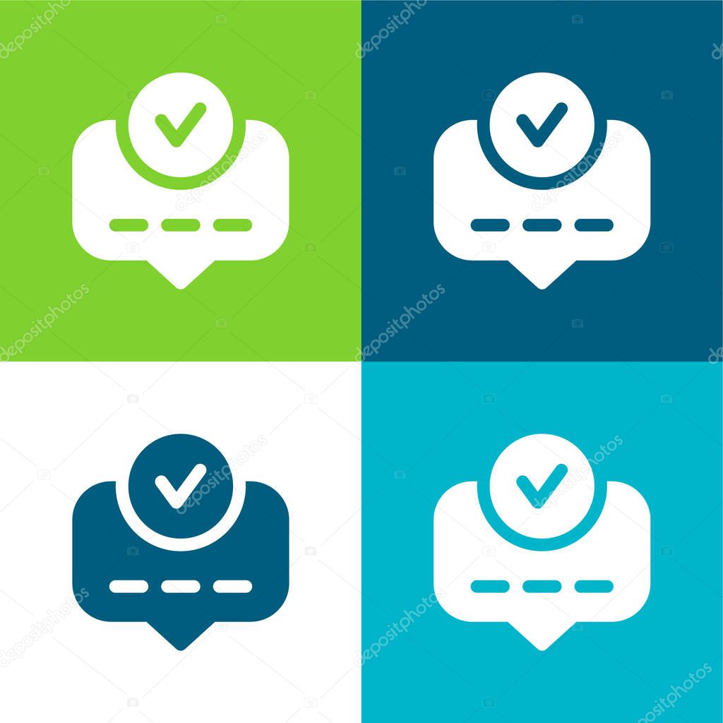 Accept Flat four color minimal icon set