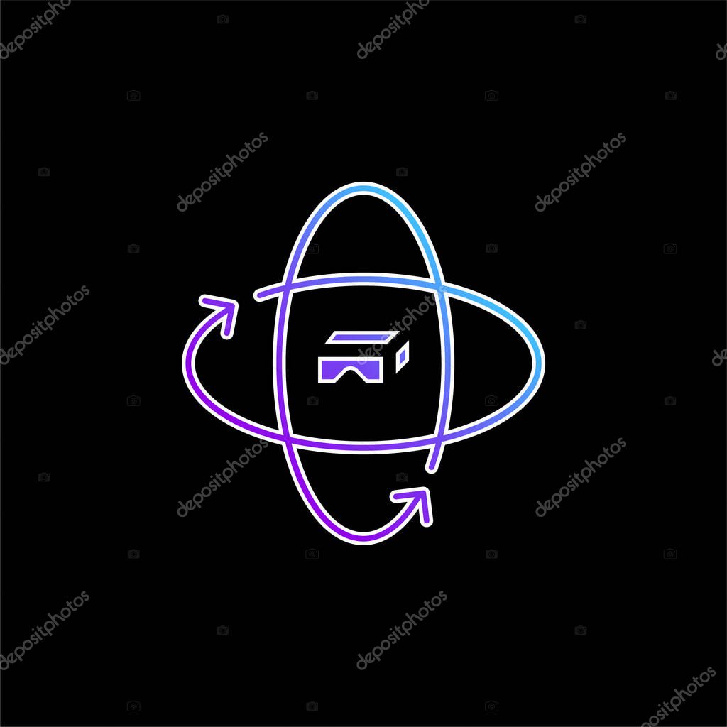 360 Degrees blue gradient vector icon