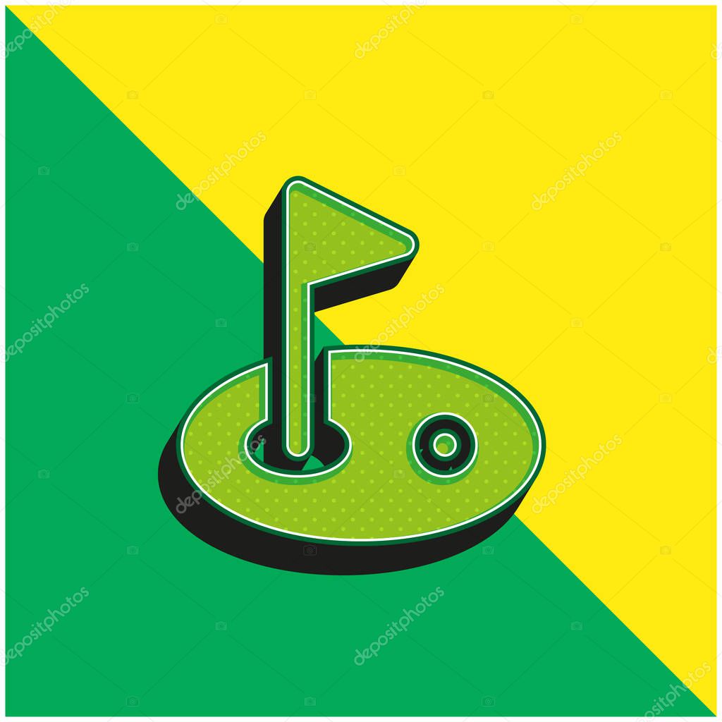 Birdie Green and yellow modern 3d vector icon logo