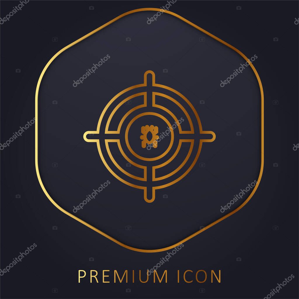 Antivirus golden line premium logo or icon