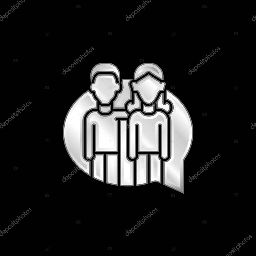 Advice silver plated metallic icon