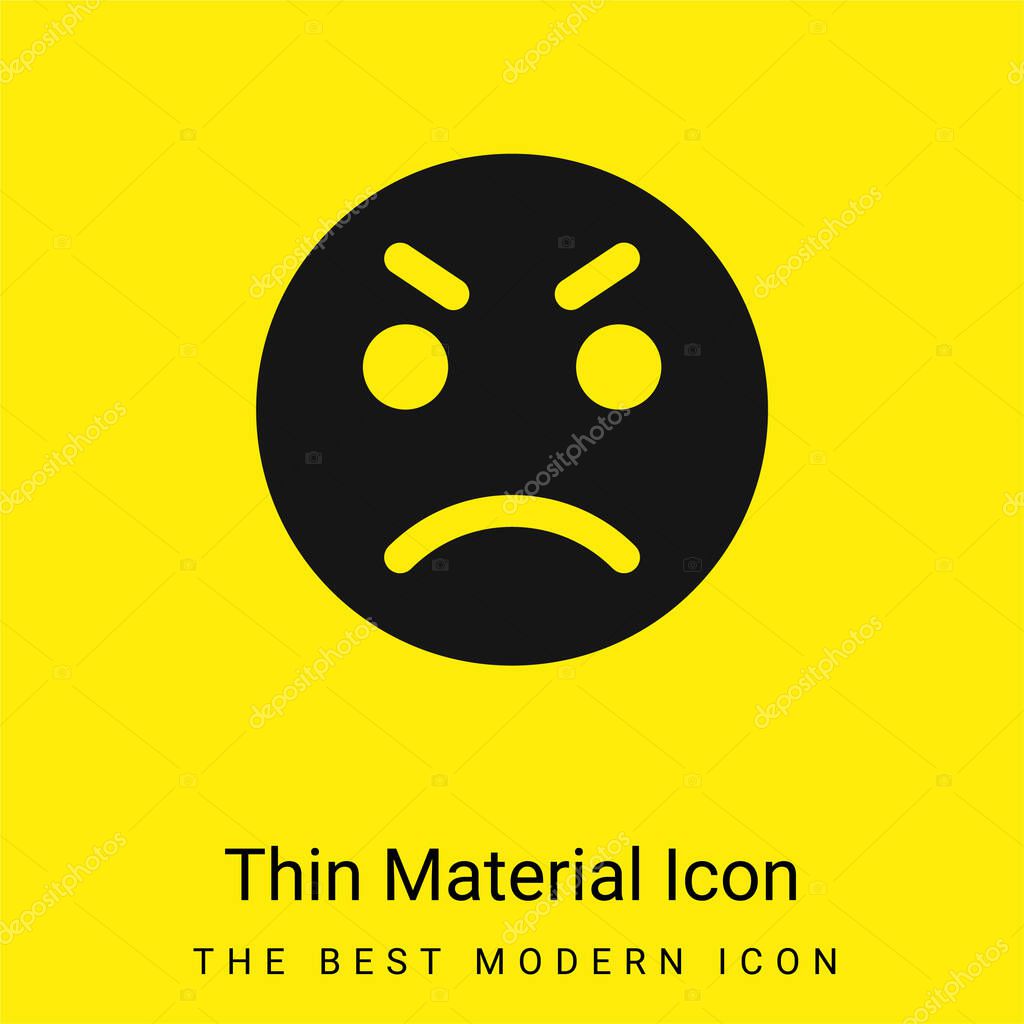 Anger minimal bright yellow material icon