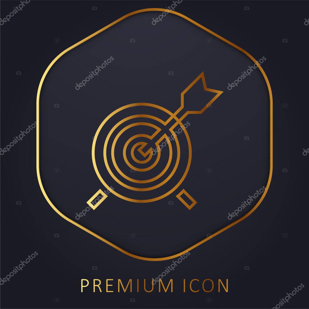 Arrow golden line premium logo or icon