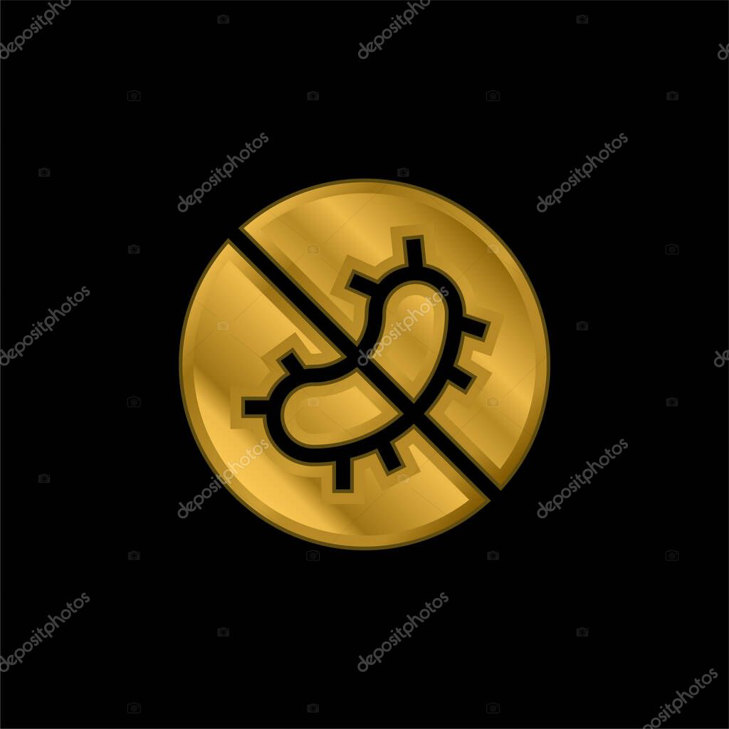 Antibacterial Fabric gold plated metalic icon or logo vector