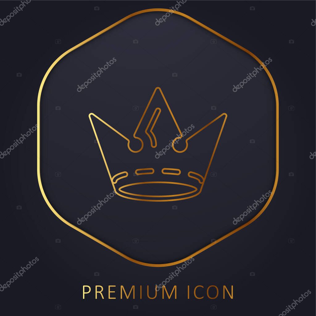 Crown golden line premium logo or icon