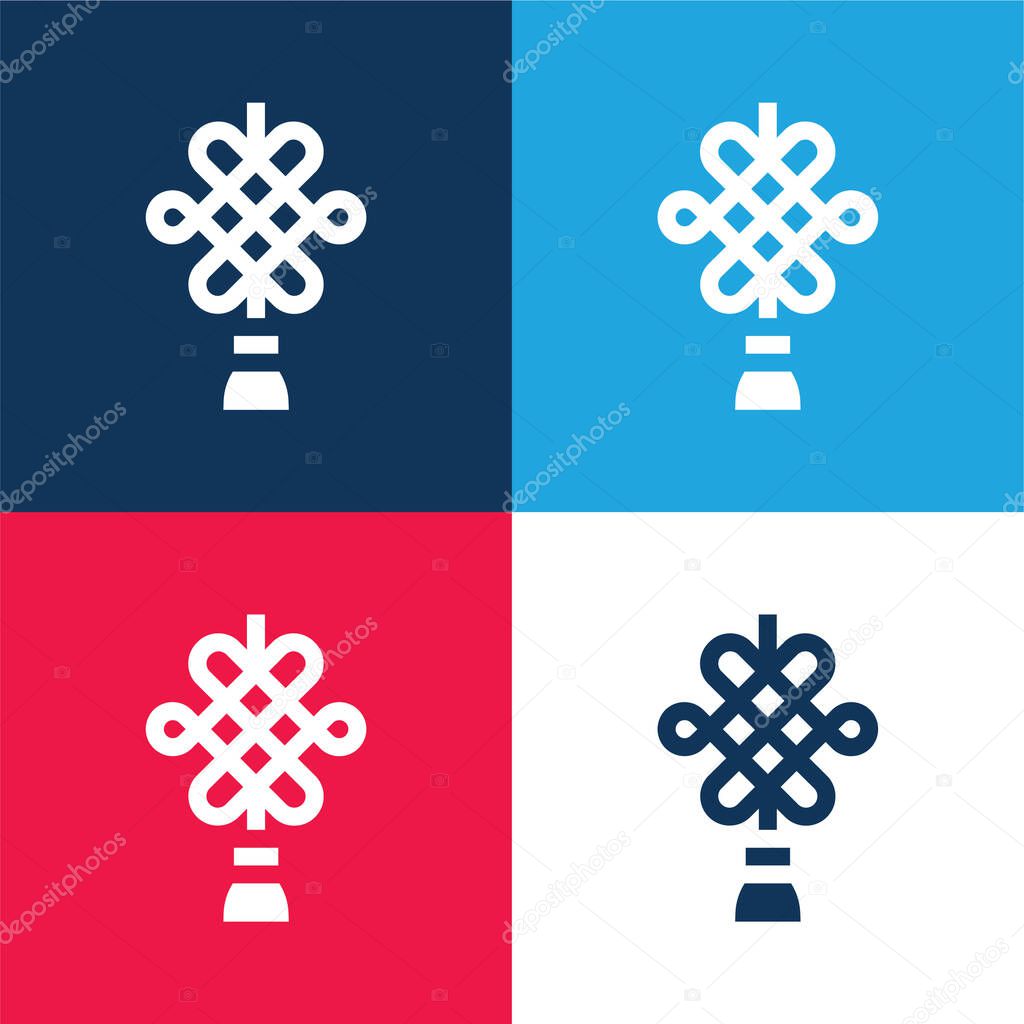 Amulet blue and red four color minimal icon set