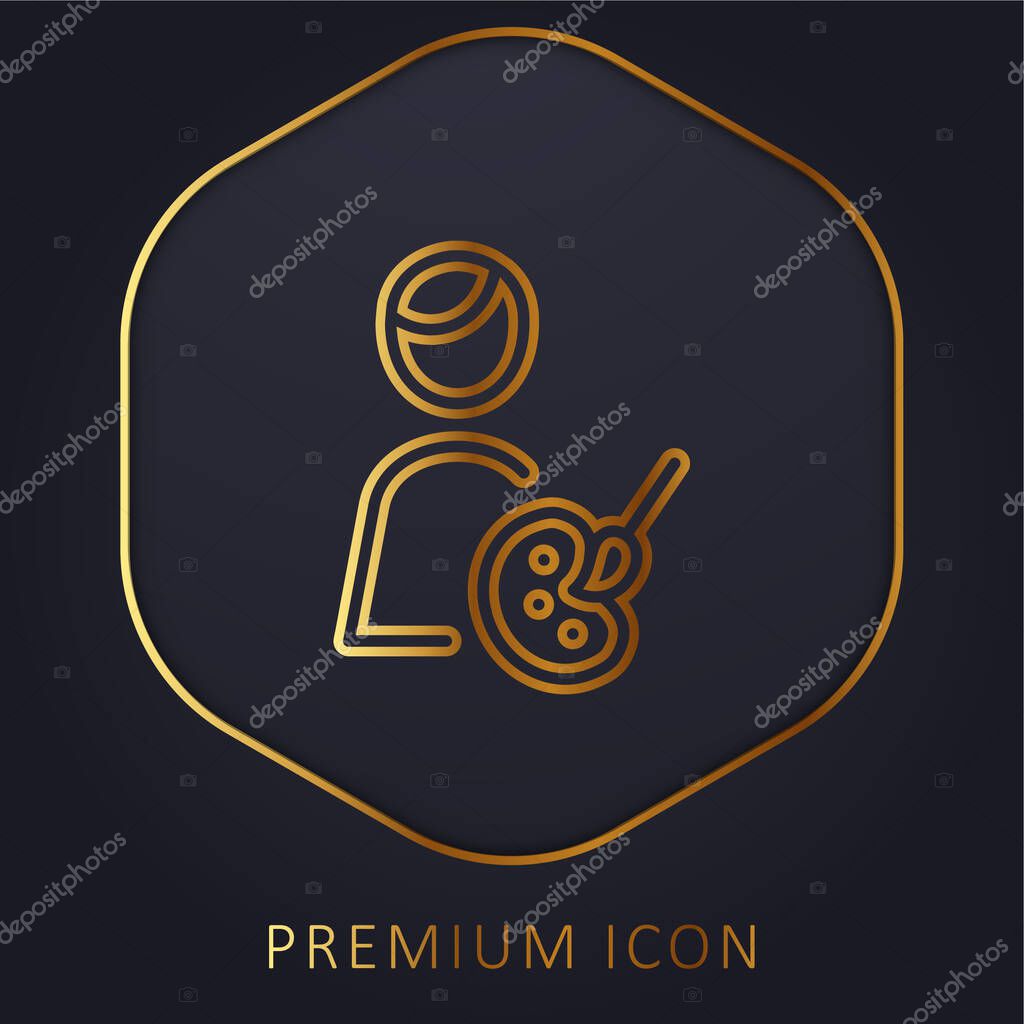 Artist golden line premium logo or icon