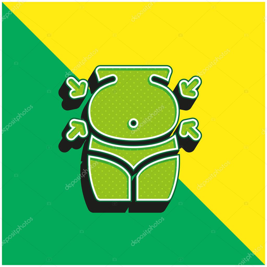 Belly Green and yellow modern 3d vector icon logo