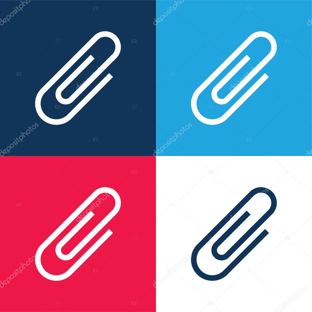 Attached blue and red four color minimal icon set