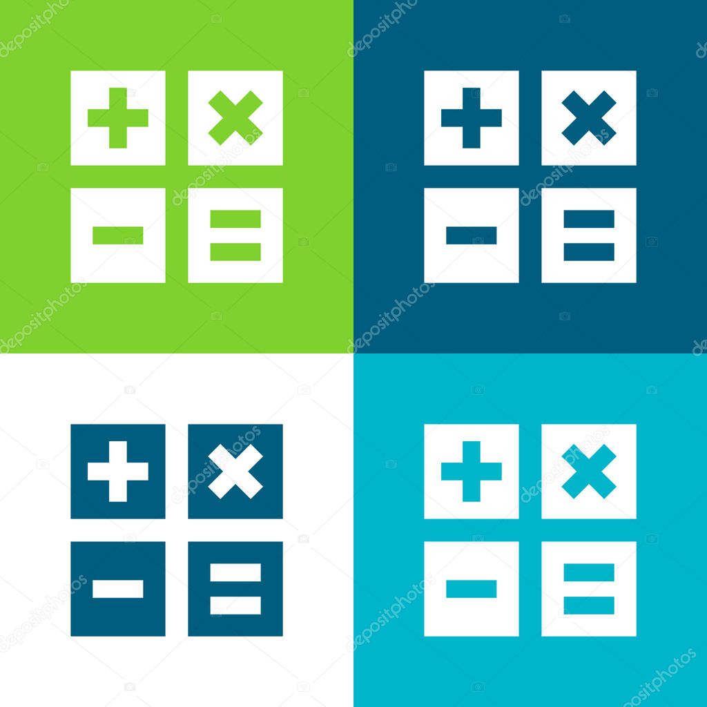 Add Flat four color minimal icon set