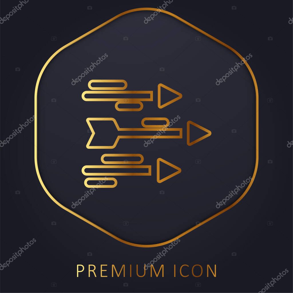 Arrows golden line premium logo or icon