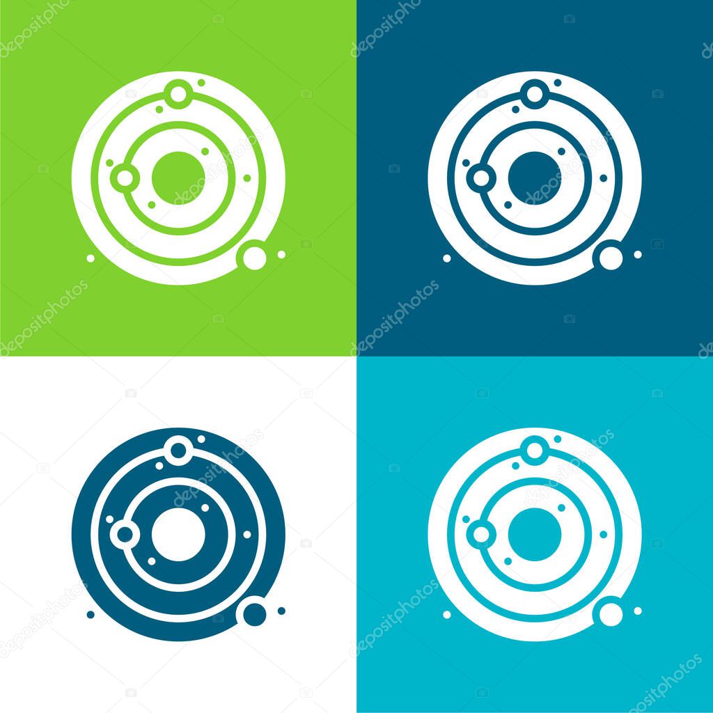 Astronomy Flat four color minimal icon set