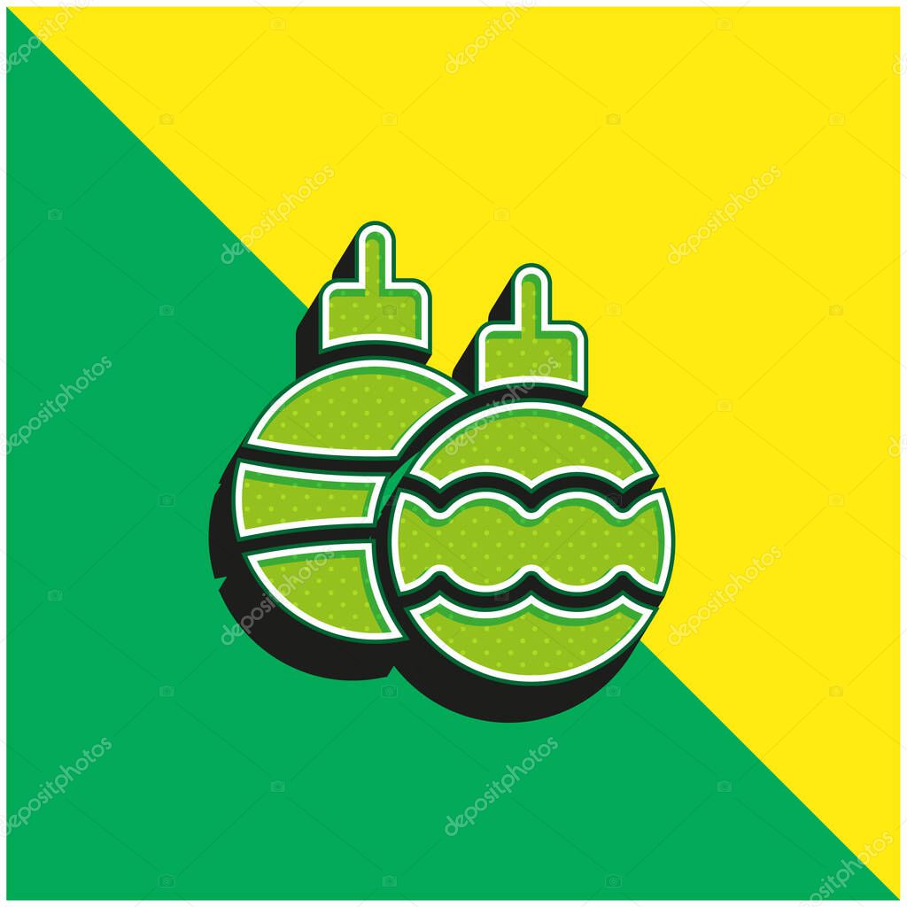 Bauble Green and yellow modern 3d vector icon logo