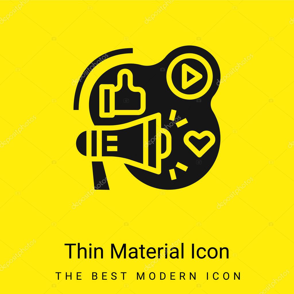 Advertising minimal bright yellow material icon
