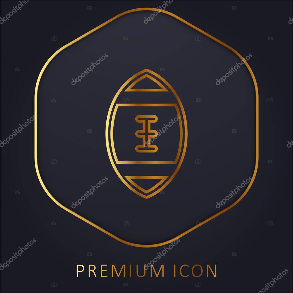 American Football golden line premium logo or icon