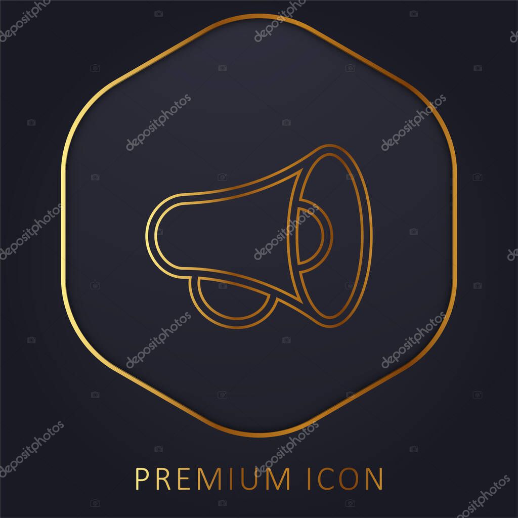 Announcement golden line premium logo or icon