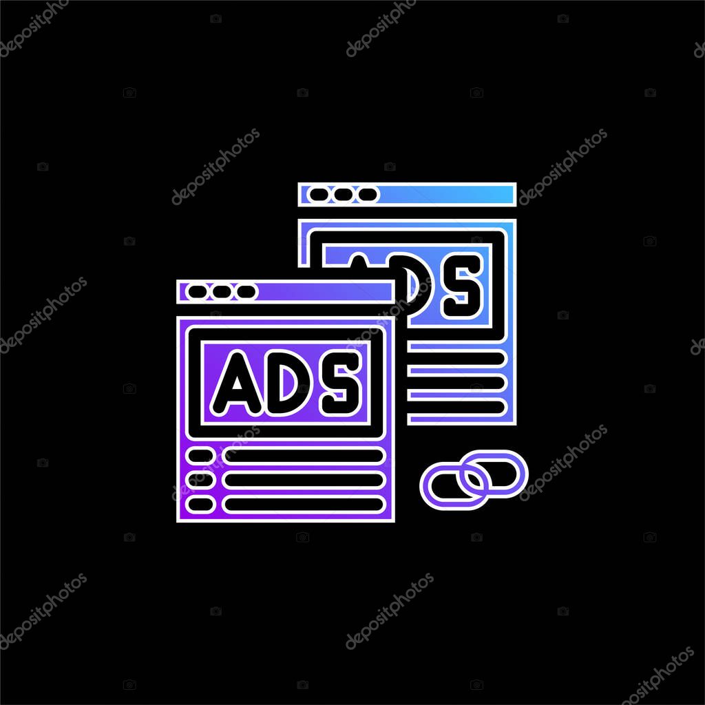 Advertising blue gradient vector icon