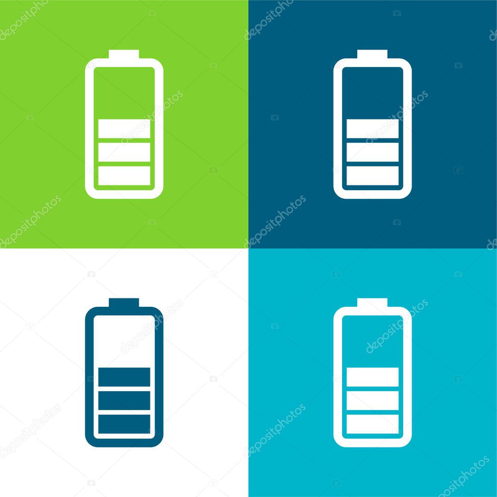 Battery Status Flat four color minimal icon set