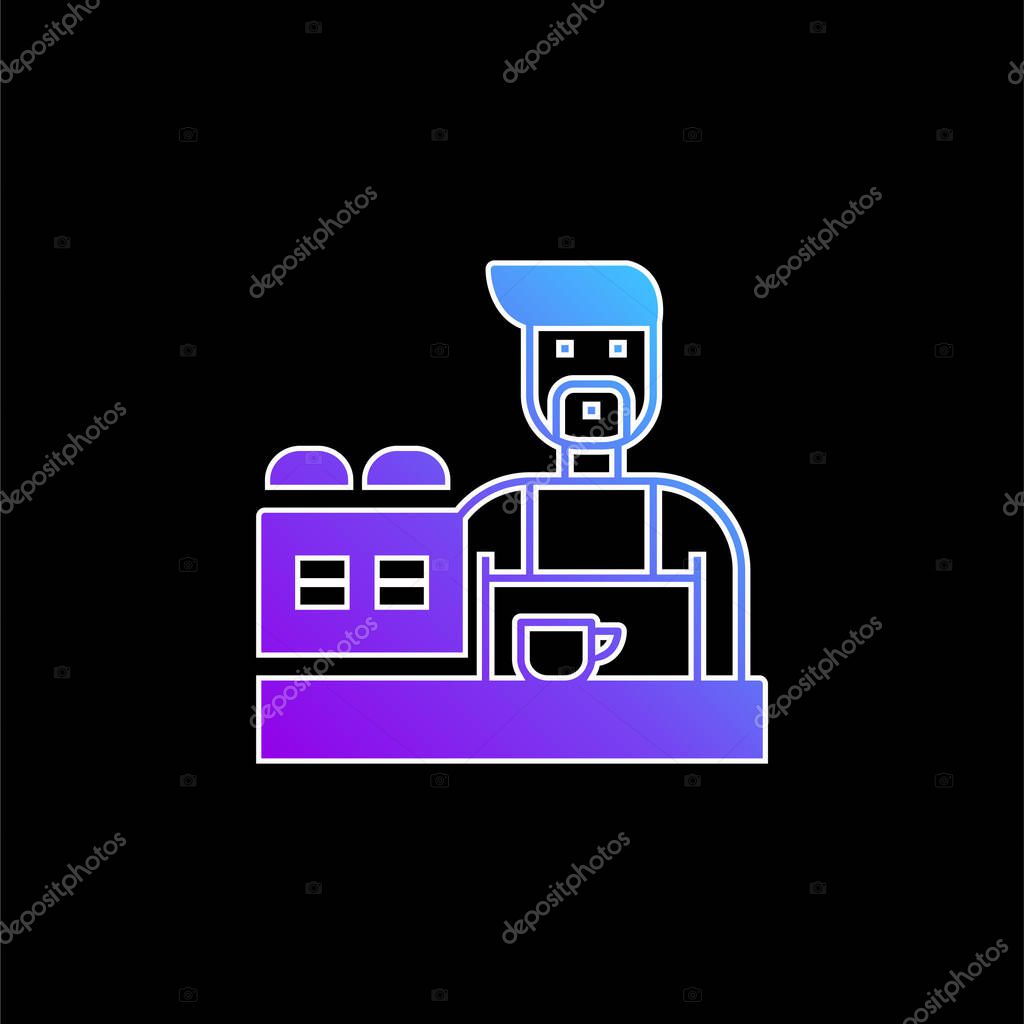 Barista blue gradient vector icon
