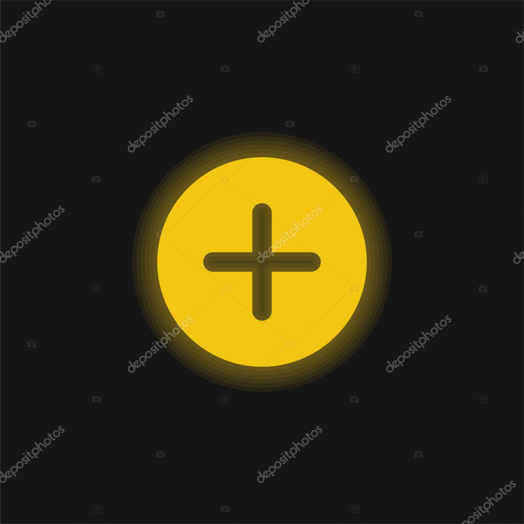 Add yellow glowing neon icon