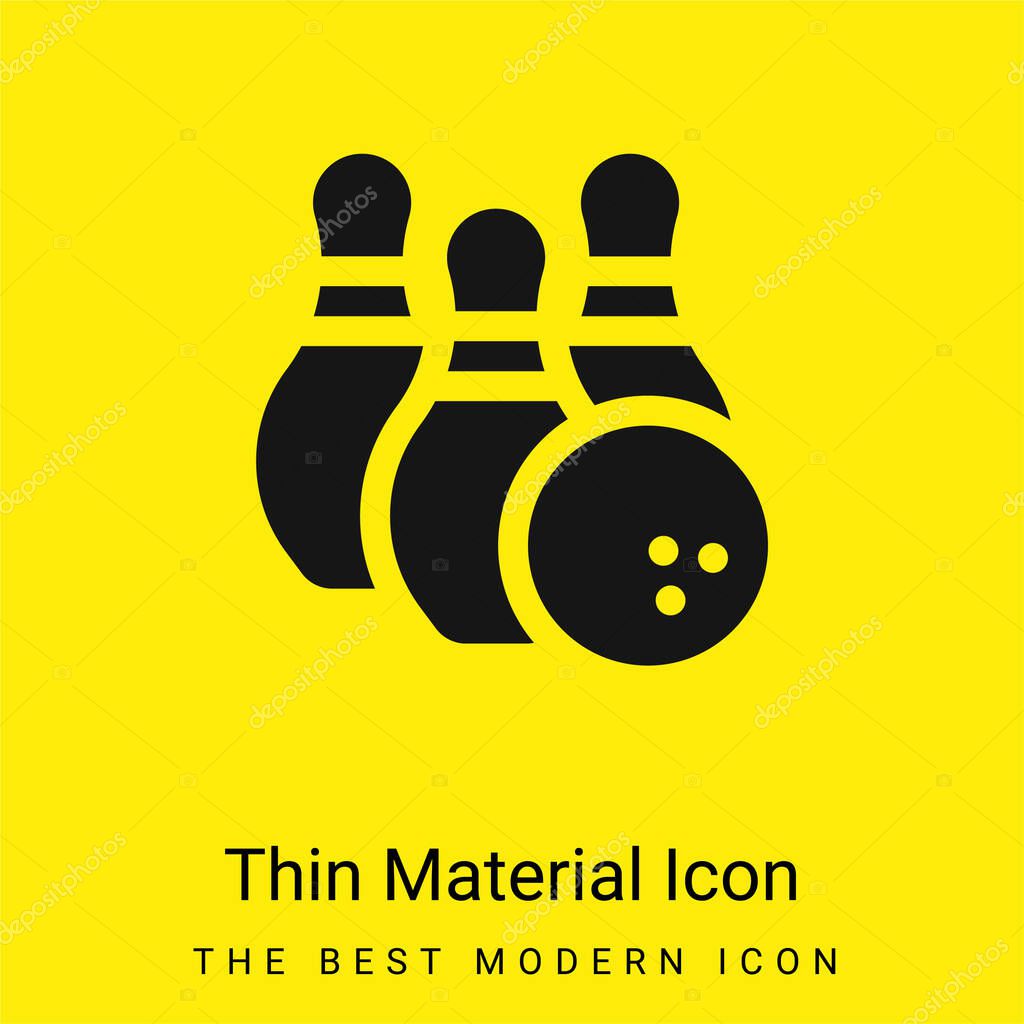 Bowling minimal bright yellow material icon