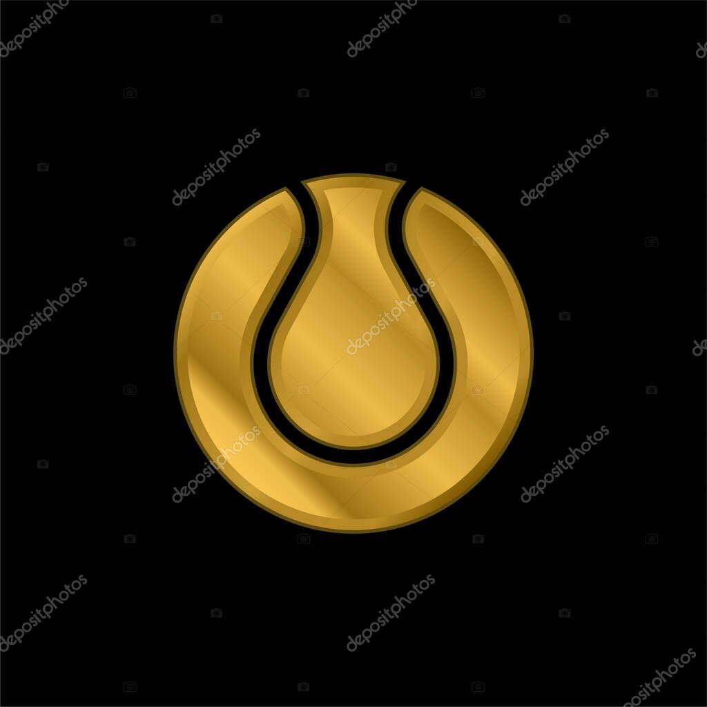 Ball gold plated metalic icon or logo vector