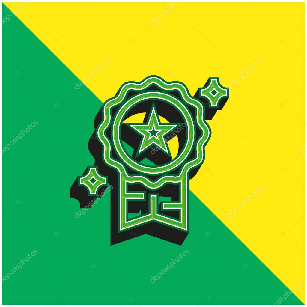 Best Green and yellow modern 3d vector icon logo